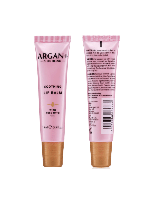 ARGAN+ MOISTURIZING LIP BALM WITH ROSE OIL 15 ML