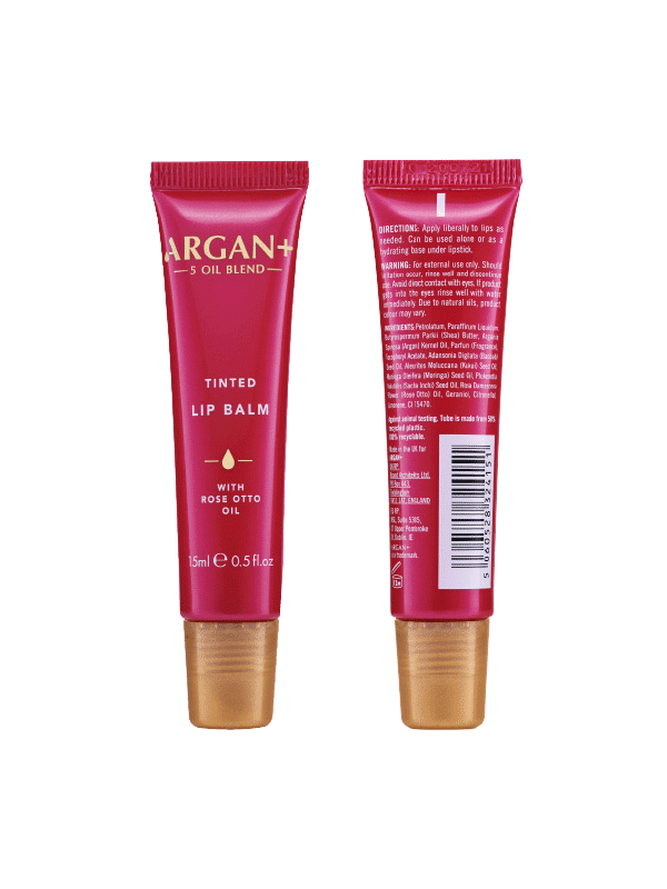 ARGAN+ TINTED LIP BALM WITH ROSE OIL 15 ML