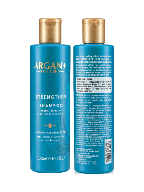 ARGAN+ MOROCCAN ARGAN OIL SHAMPOO FOR DEHYDRATED AND DAMAGED HAIR ENDS 300 ML