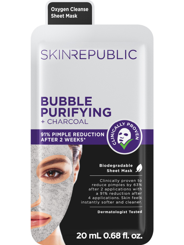 Bubble Purifying + Charcoal Face Mask Sheet